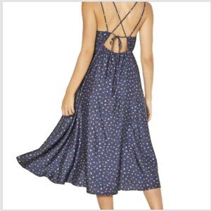 Elegant Navy Blue Floral Dress